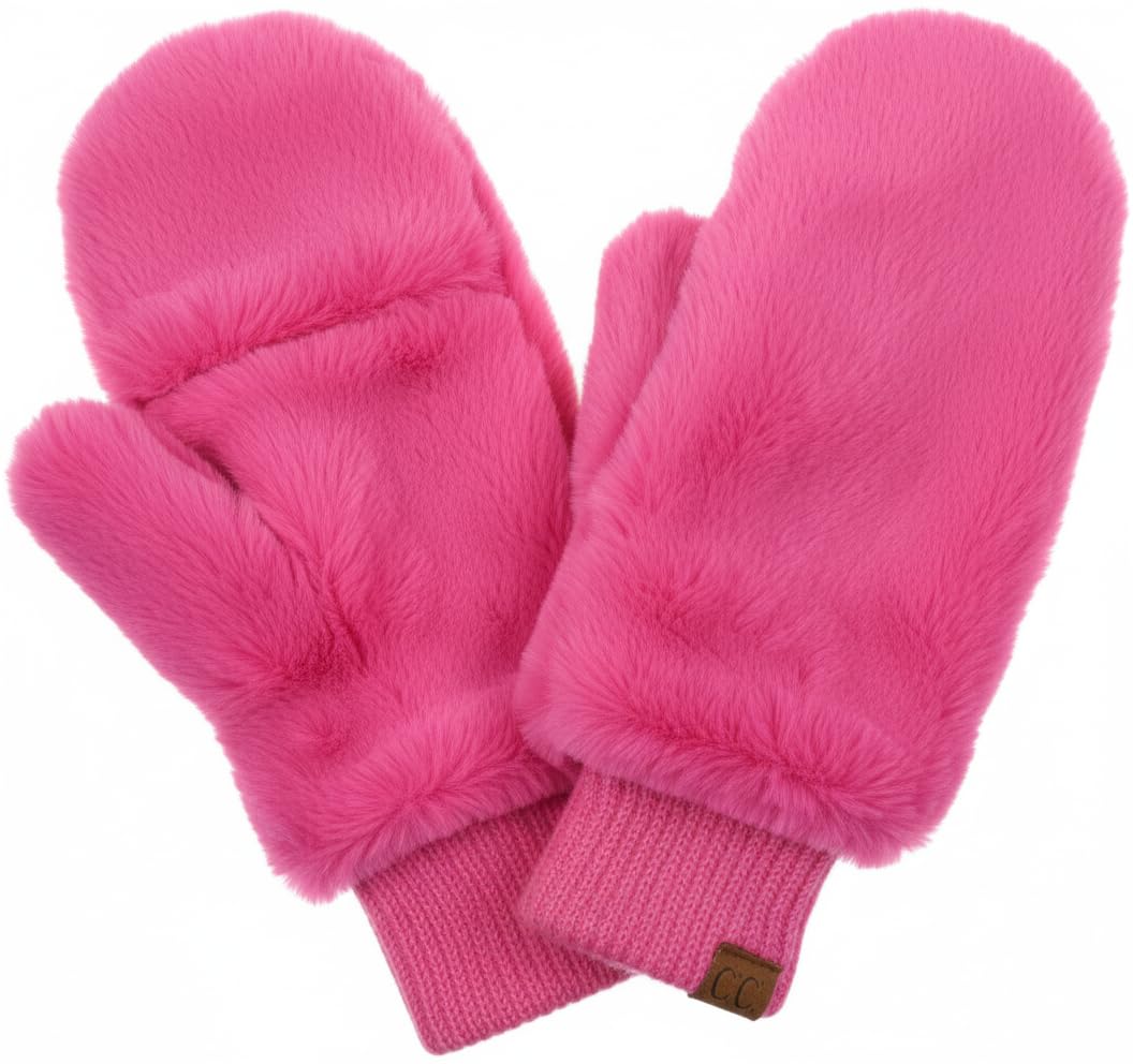 Faux Fur Convertible Mittens by Funky Junque