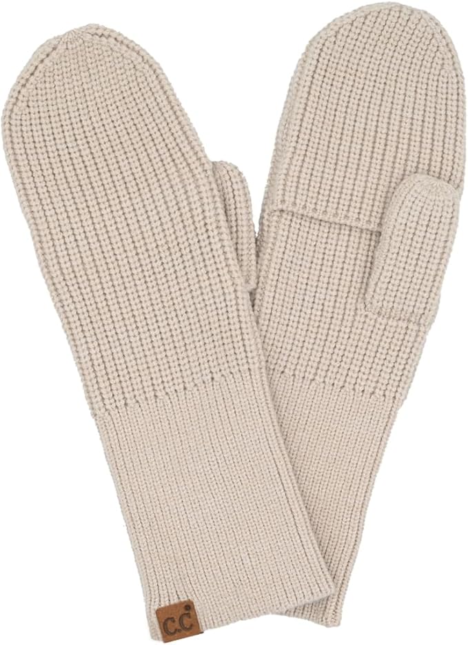 Ribbed Knit Convertible Fingerless Mittens