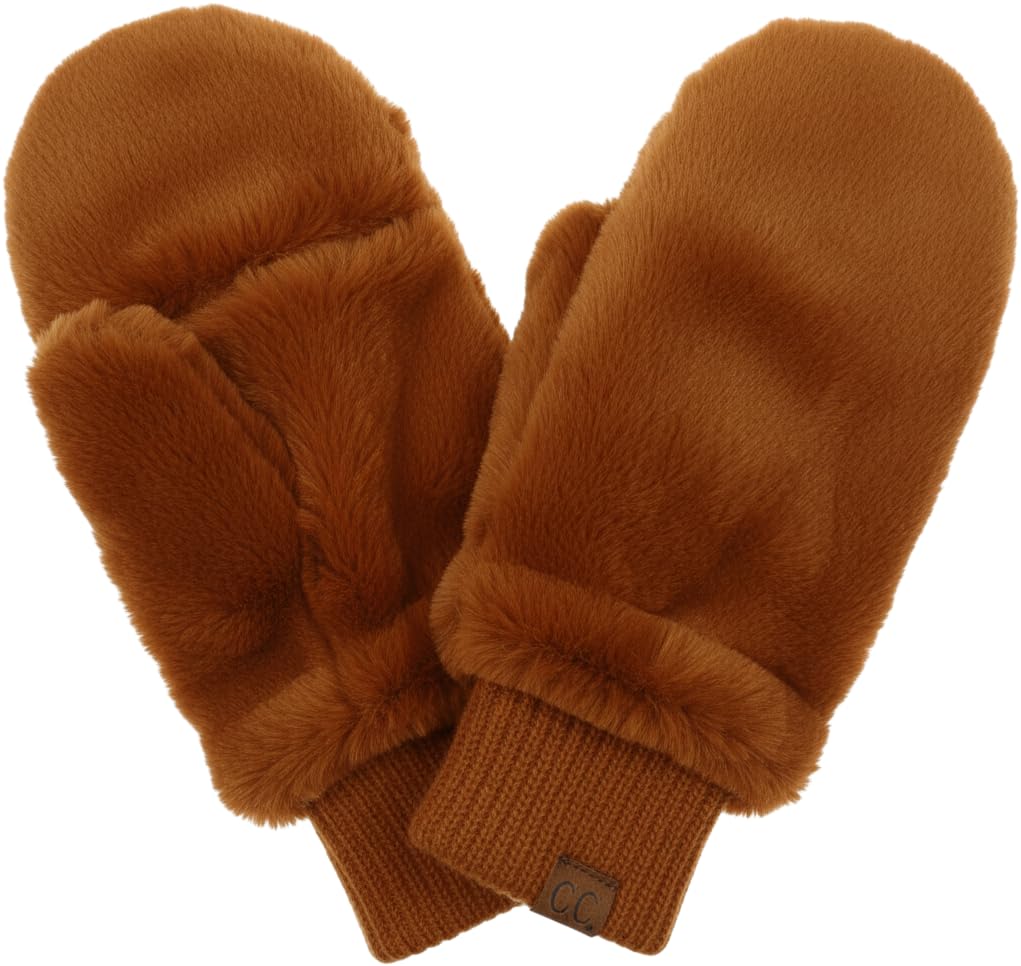 Faux Fur Convertible Mittens by Funky Junque