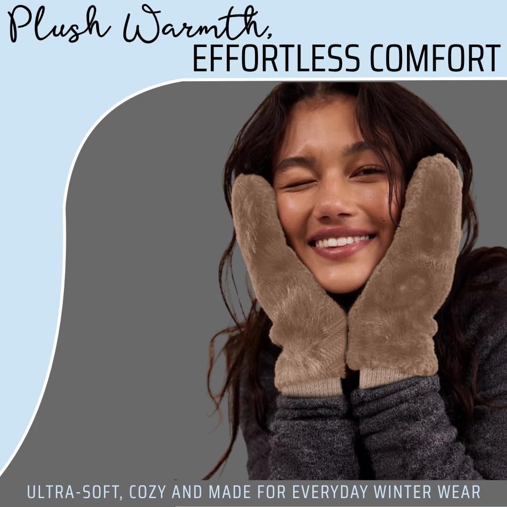 Faux Fur Convertible Mittens by Funky Junque