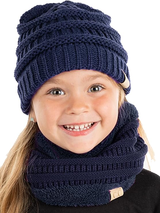 Kids Beanie & Infinity Scarf Matching Set by Funky Junque