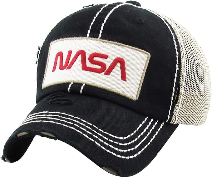 NASA Distressed Baseball Cap by Funky Junque