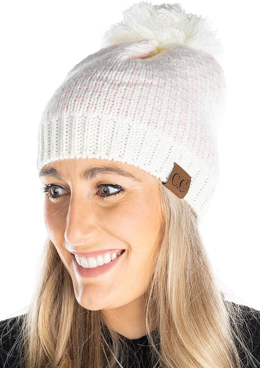 Chunky Knit Jumbo Yarn Pom Beanie by Funky Junque