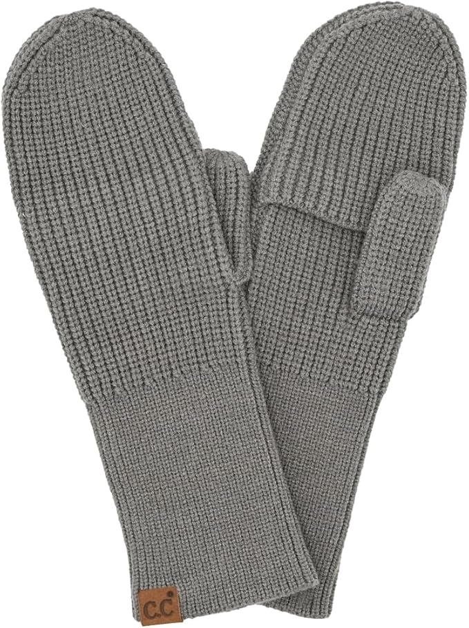 Ribbed Knit Convertible Fingerless Mittens