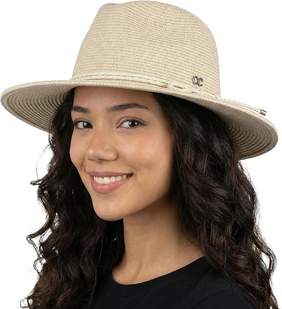 Women's Floppy Beach Packable Straw Panama Sun Hat