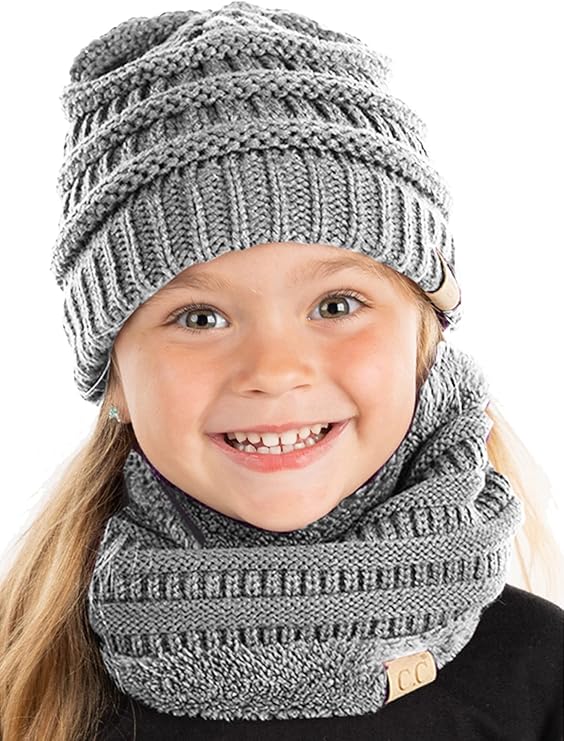 Kids Beanie & Infinity Scarf Matching Set by Funky Junque