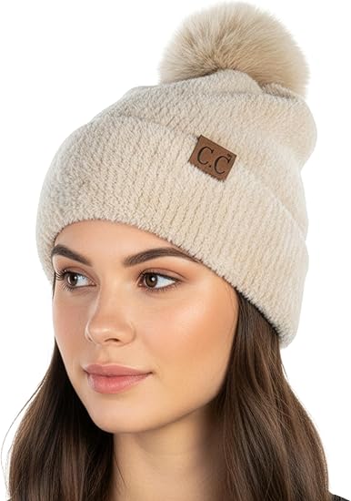 Women's Chenille Winter Pom Beanie