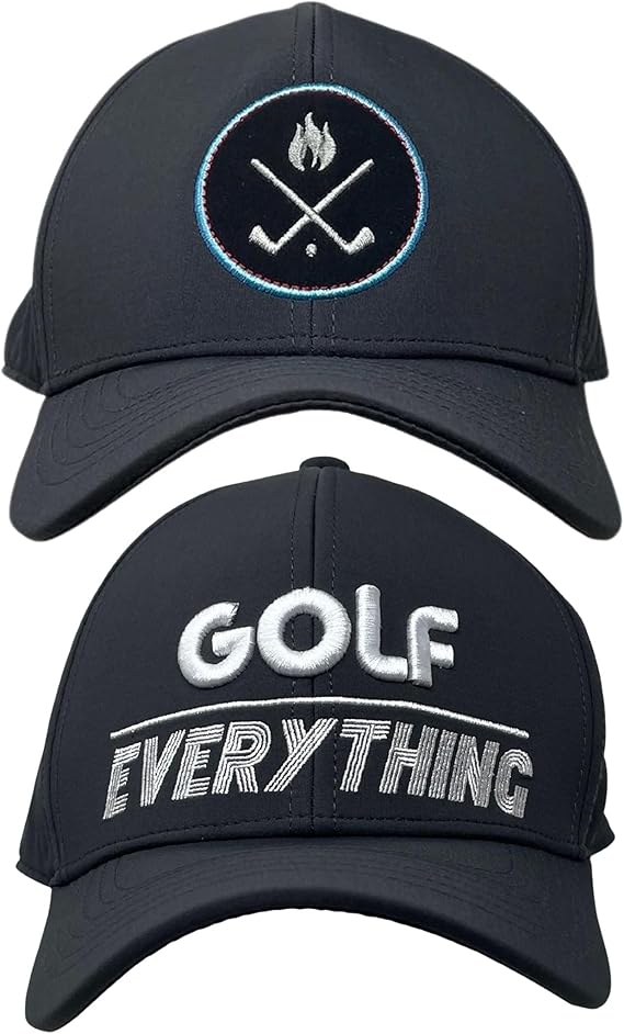 Cross Golf Clubs Six Panel Performance Golf Hats by Funky Junque