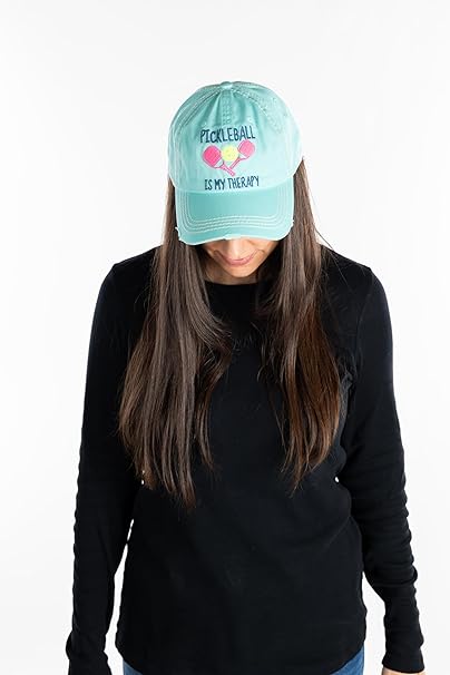 Pickleball is My Therapy Distressed Patch Hat by Funky Junque