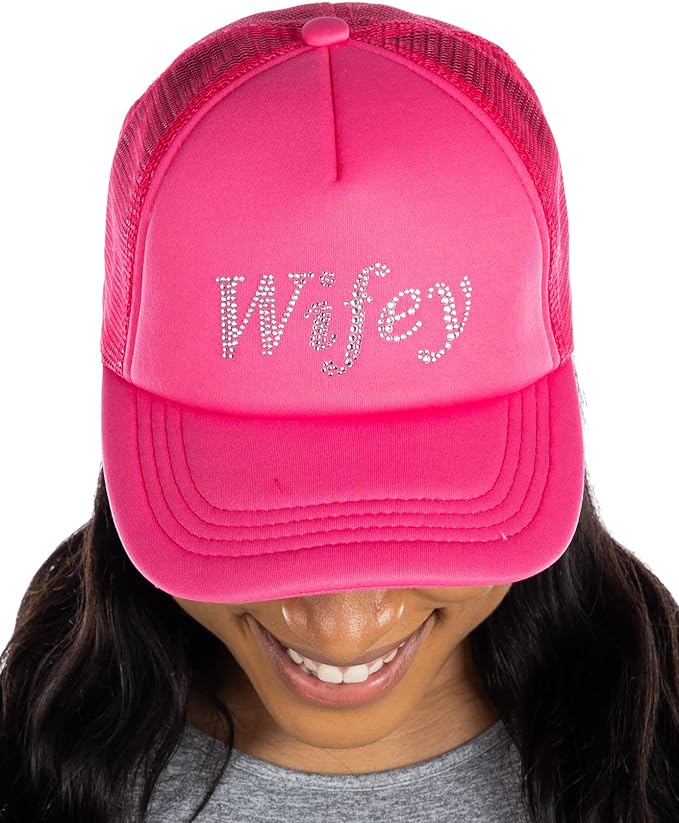 Wifey - Rhinestone Embellished Trucker Hats by Funky Junque