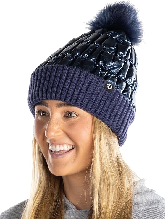 Puffer Beanie Faux Fur Pom by Funky Junque
