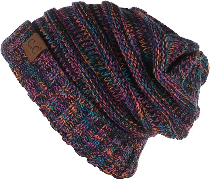 Multicolor Mix Oversized Slouchy Beanie by Funky Junque