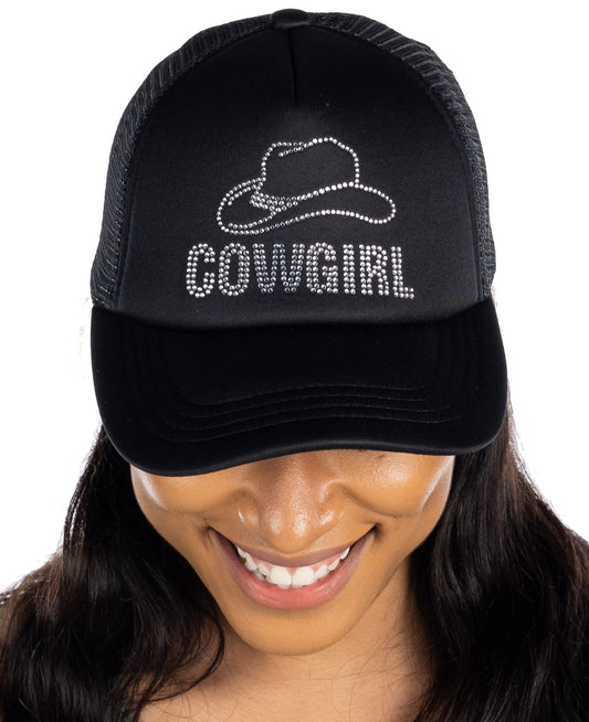 Cowgirl Rhinestone Embellished Trucker Hats by Funky Junque