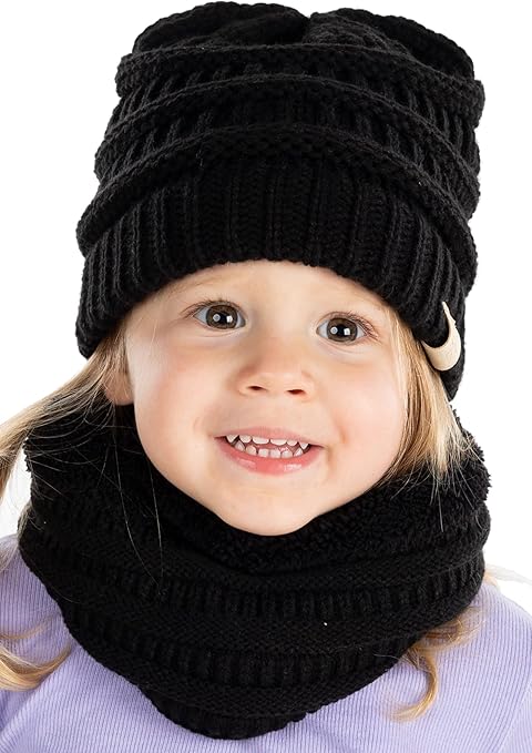 Kids Beanie & Infinity Scarf Matching Set by Funky Junque