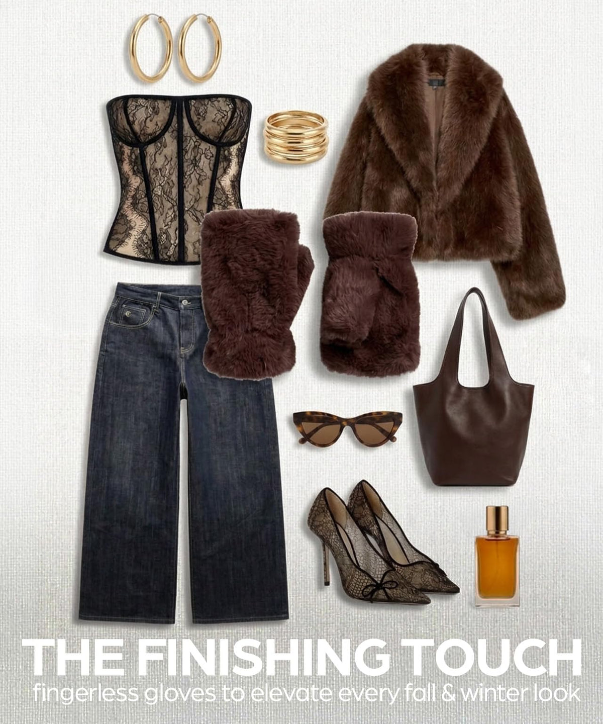Fingerless Faux Fur Lined Fuzzy Gloves