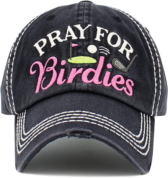 Pray for Birdies Distressed Patch Hat by Funky Junque