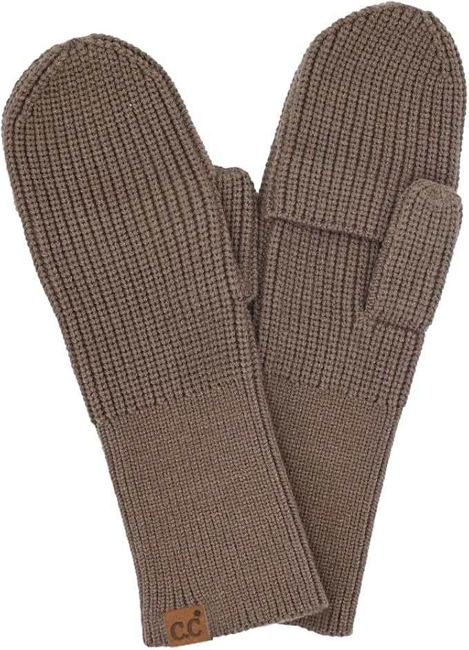Ribbed Knit Convertible Fingerless Mittens