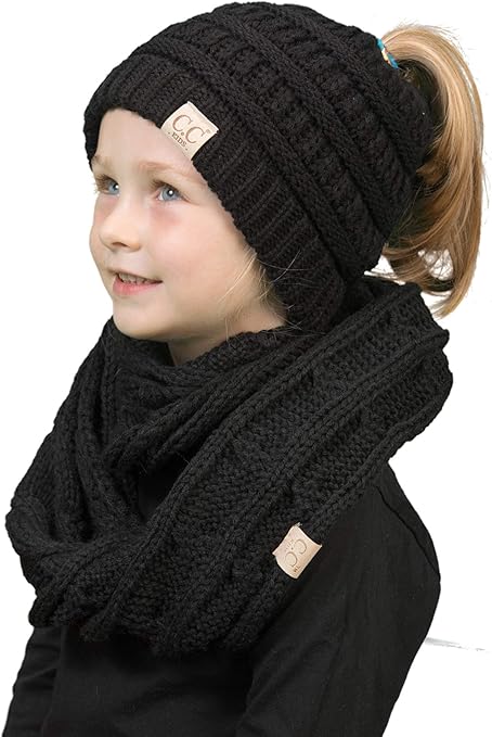 Kids Beanie & Infinity Scarf Matching Set by Funky Junque