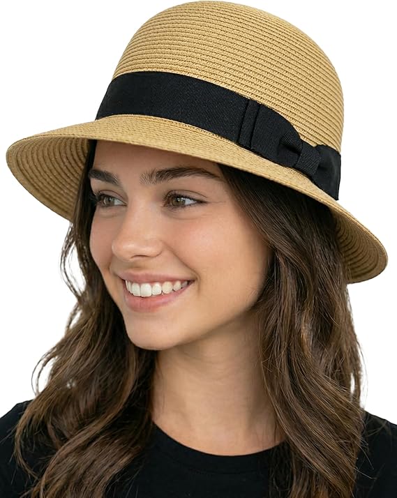 Women's Straw Bucket Sun Hat
