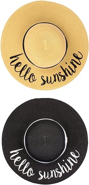 Hello Sunshine Embroidered Sun Hat by Funky Junque