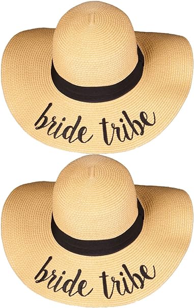 Bride & Bride Tribe Embroidered Sun Hat by Funky Junque