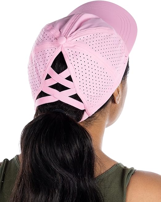 Laser Cut Criss Cross Ponytail Hat by Funky Junque