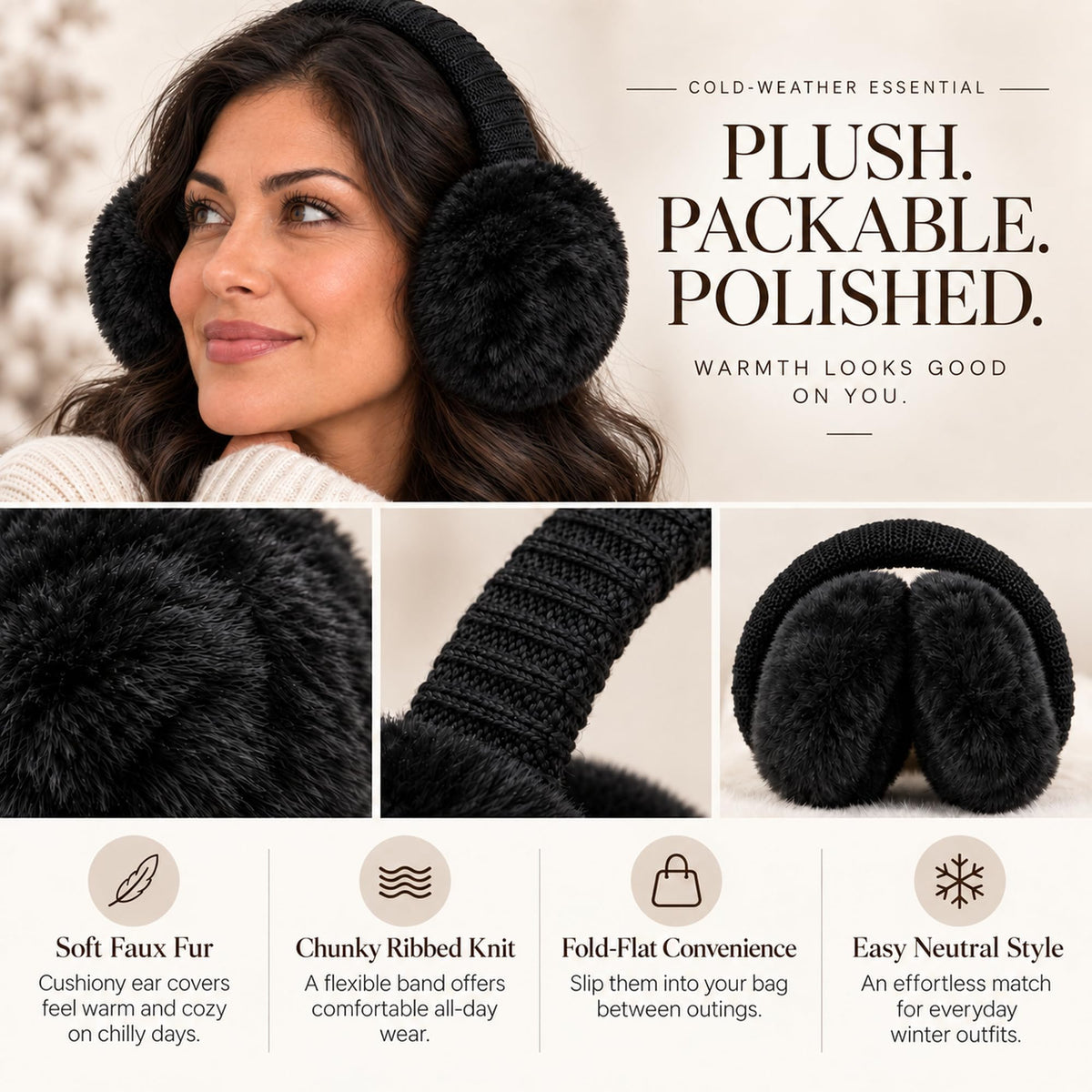 Faux Fur Ear Muffs - Winter Ear Warmers