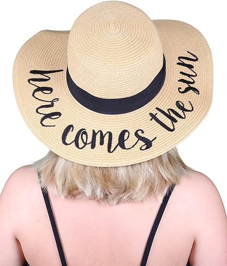Here Comes the Sun Embroidered Sun Hat by Funky Junque