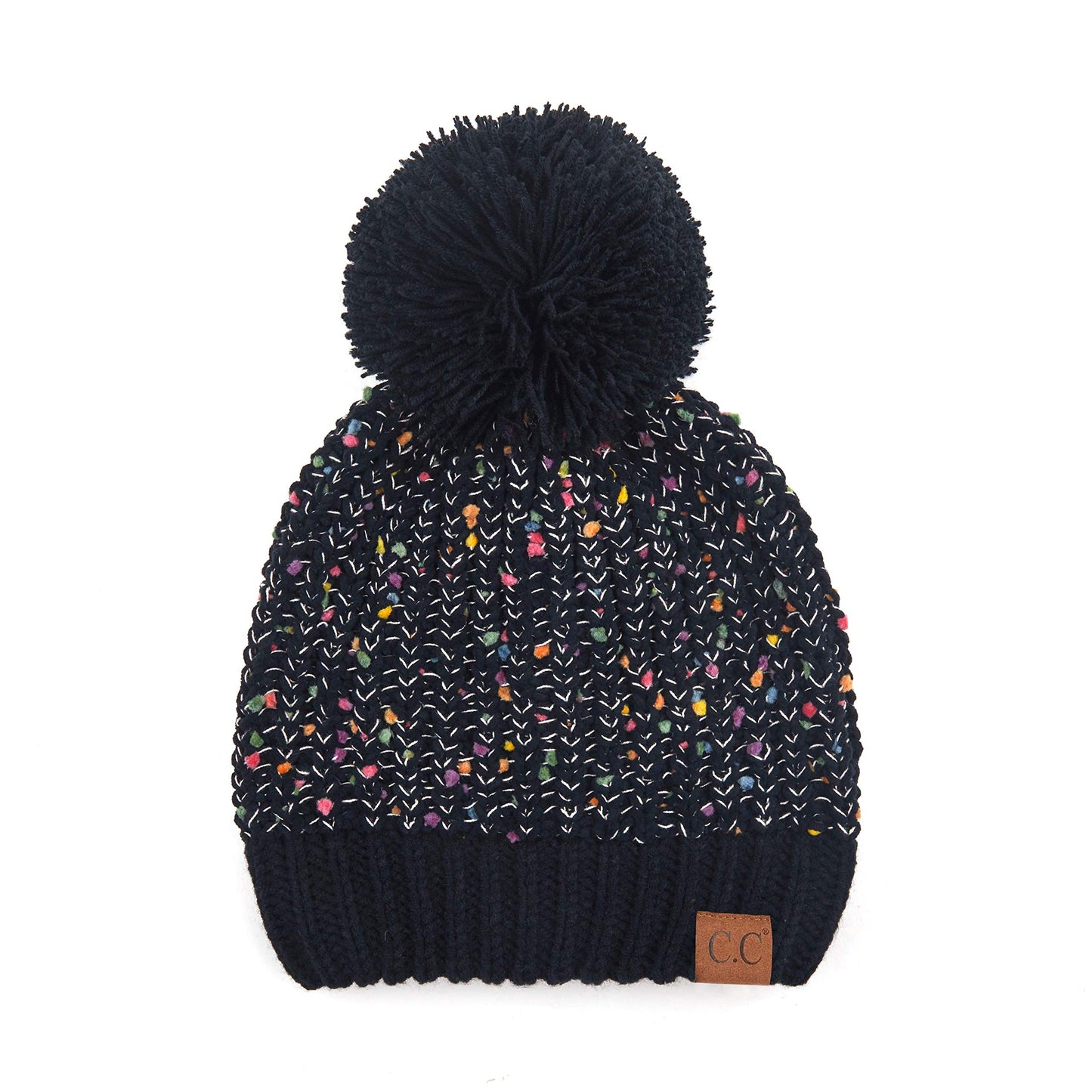 Chenille Confetti Knit Pom Beanie by Funky Junque