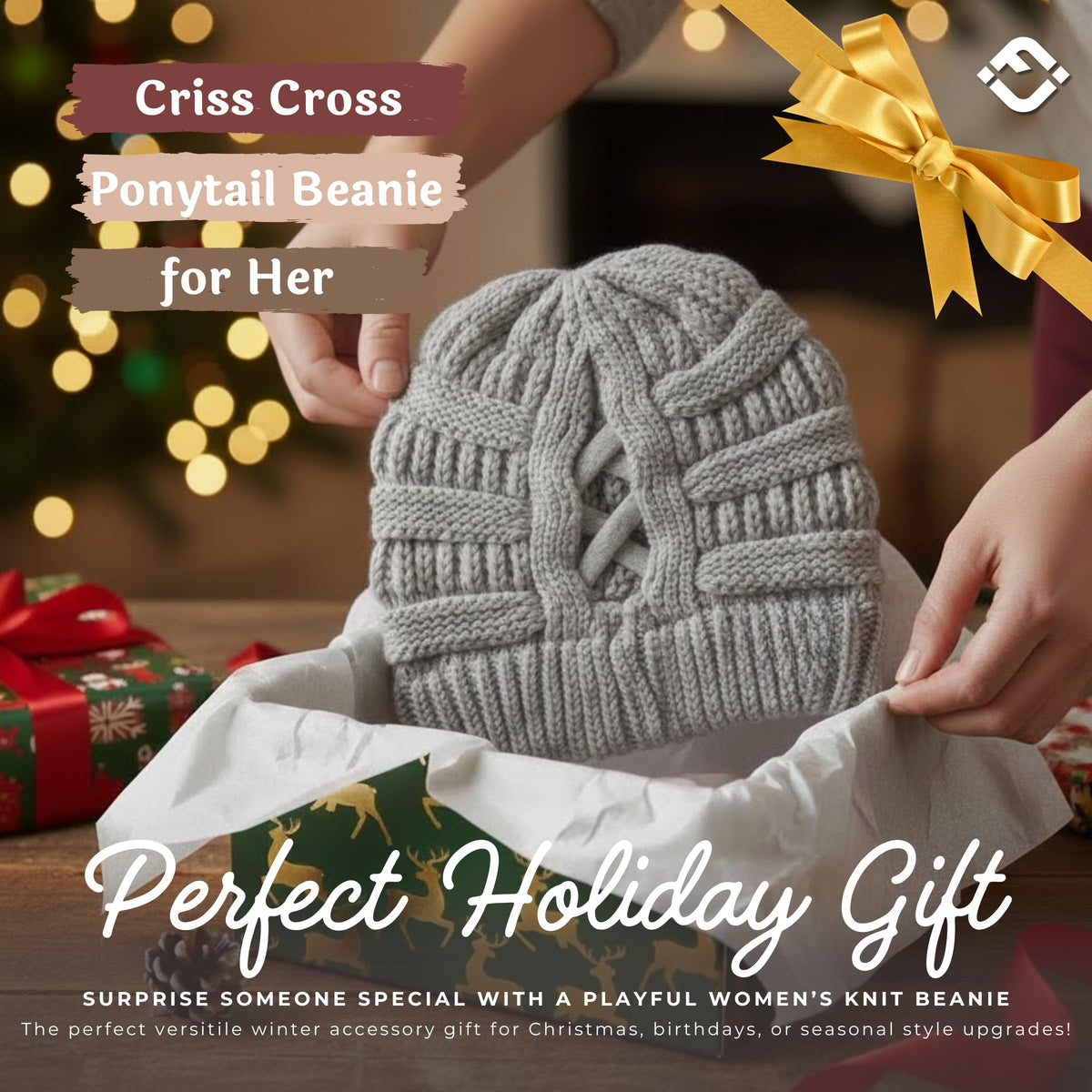 Criss Cross Ponytail Beanie