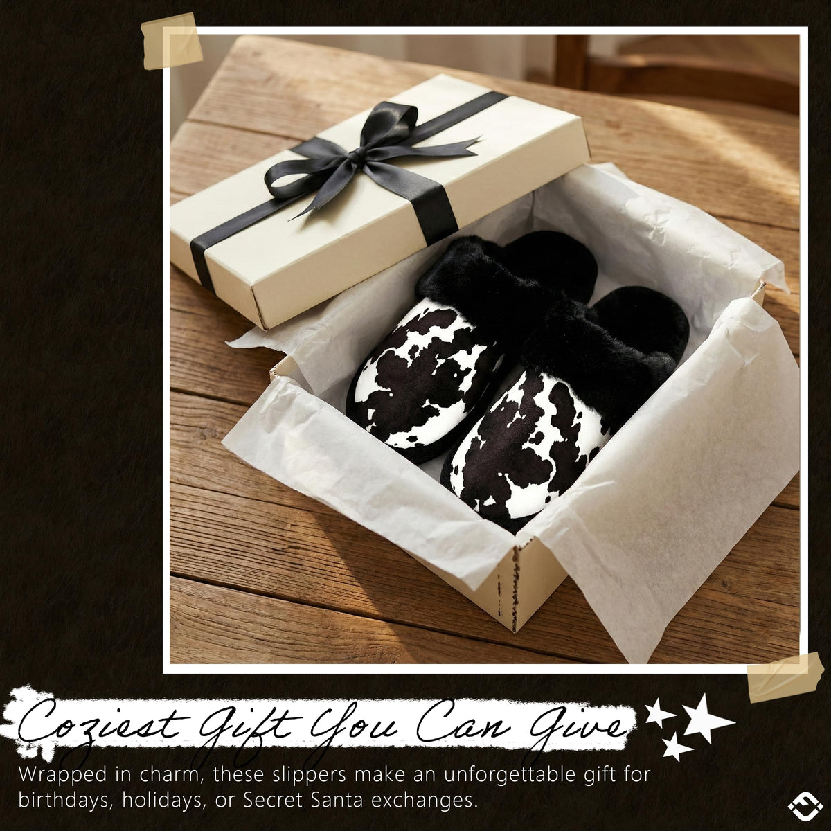 Clog Slippers for Women - Fuzzy Cow Slides