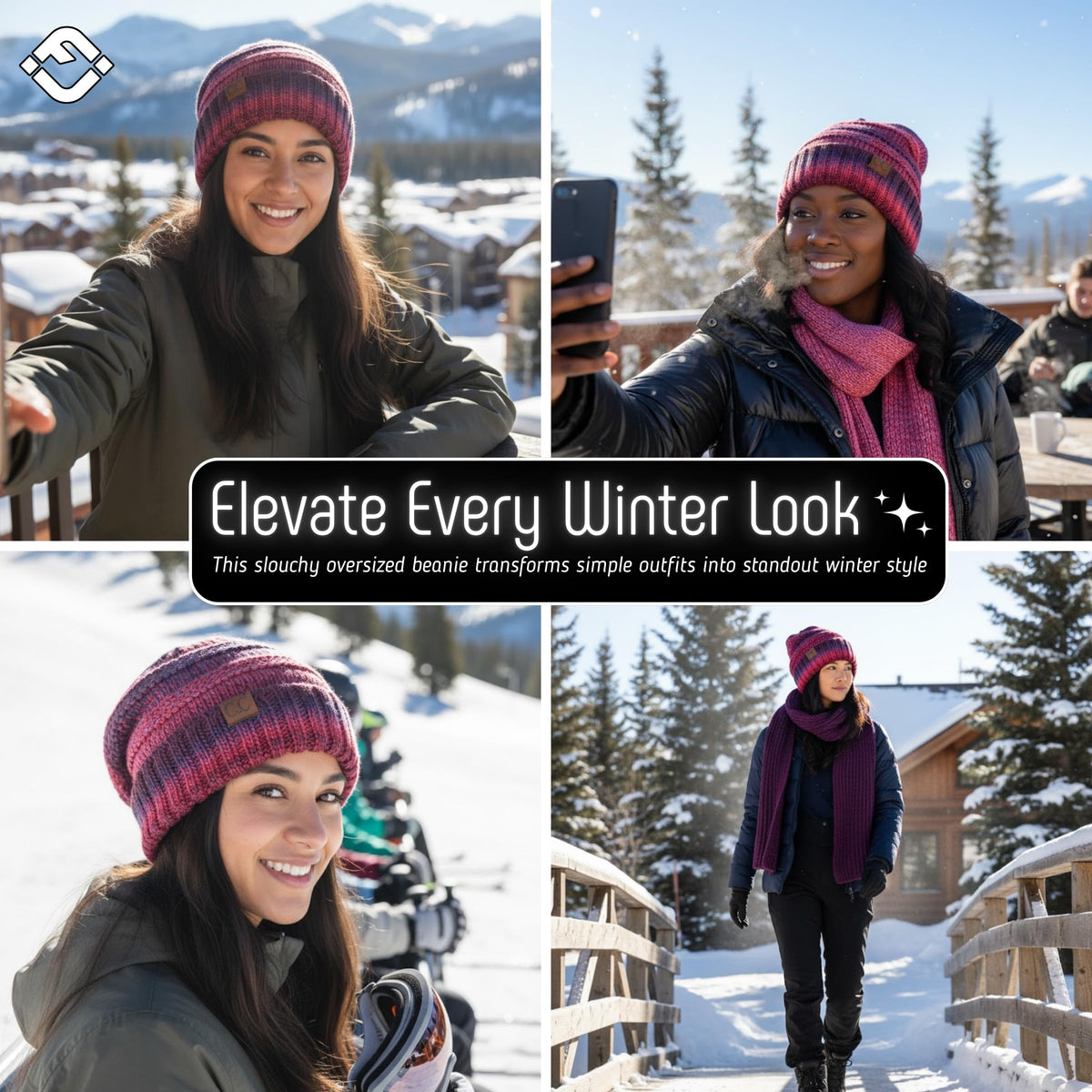 Multicolor Mix Oversized Slouchy Beanie by Funky Junque