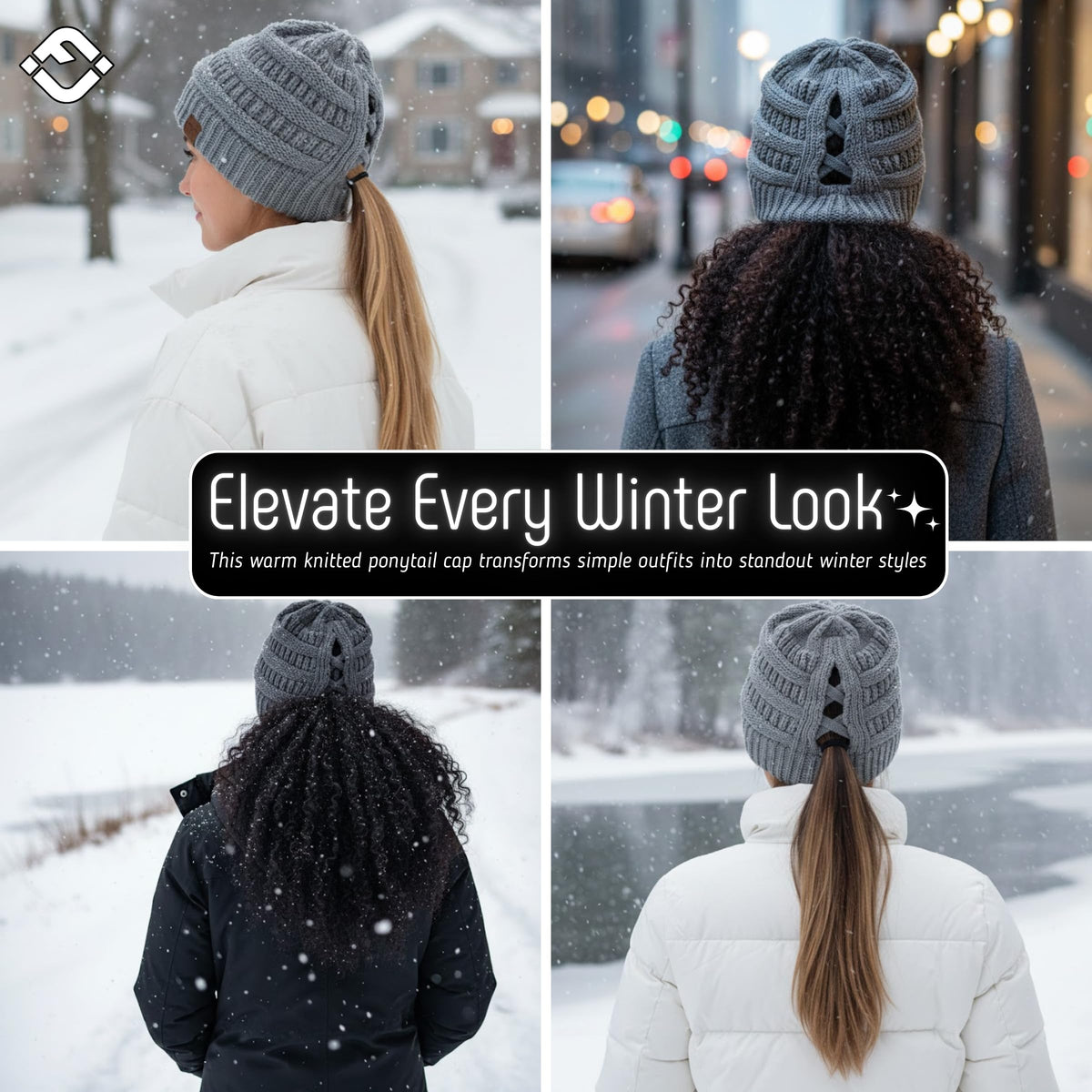 Criss Cross Ponytail Beanie