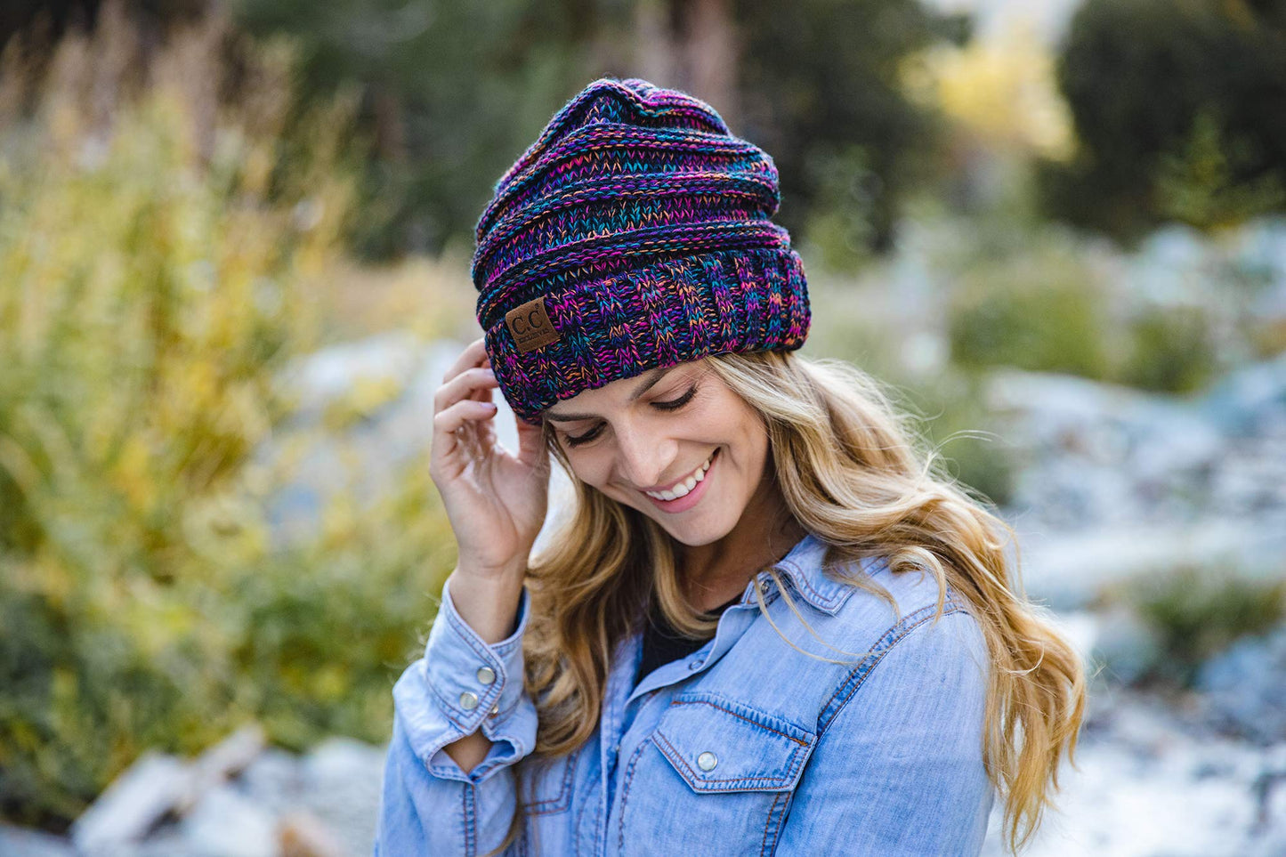 Multicolor Mix Oversized Slouchy Beanie by Funky Junque