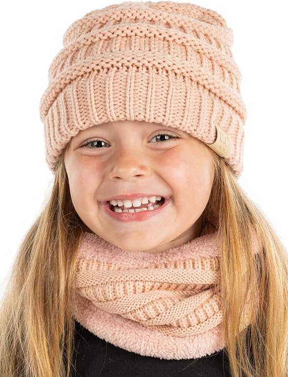 Kids Beanie & Infinity Scarf Matching Set by Funky Junque