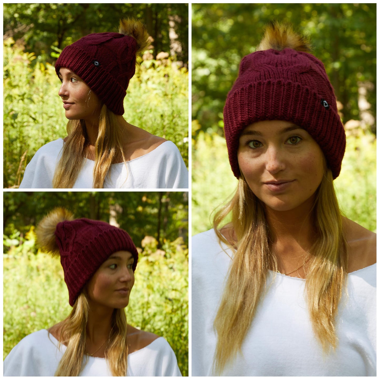Mommy and Me - Cable Knit Faux Fur Pom Beanie (Adult/Toddler/Infant)