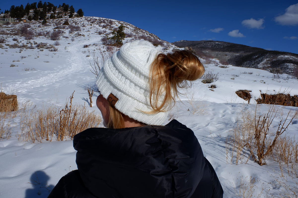 Criss Cross Ponytail Beanie