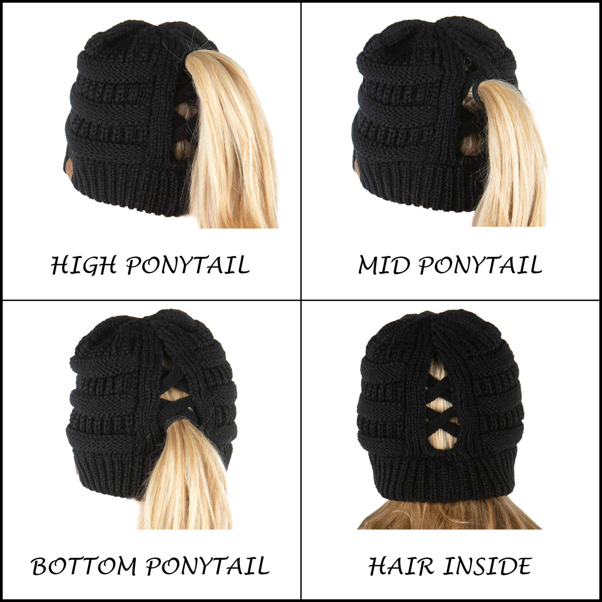 Criss Cross Ponytail Beanie