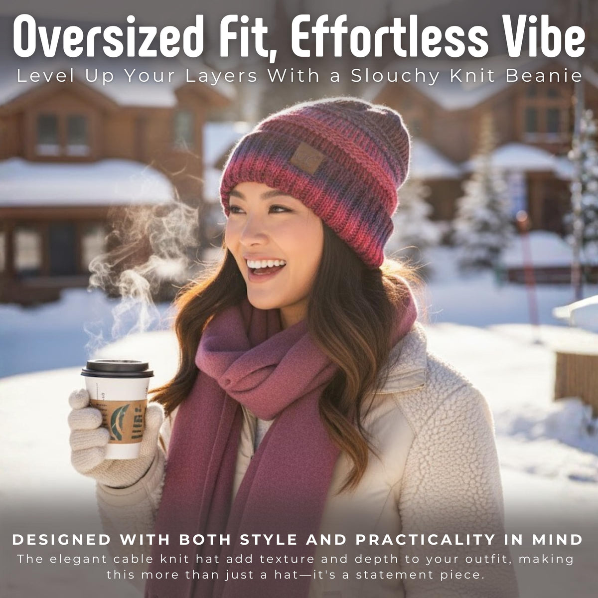 Multicolor Mix Oversized Slouchy Beanie by Funky Junque