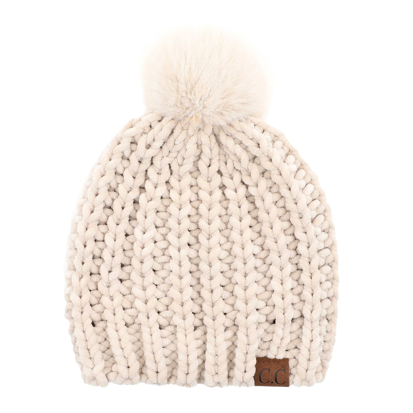 Chenille Confetti Knit Pom Beanie by Funky Junque