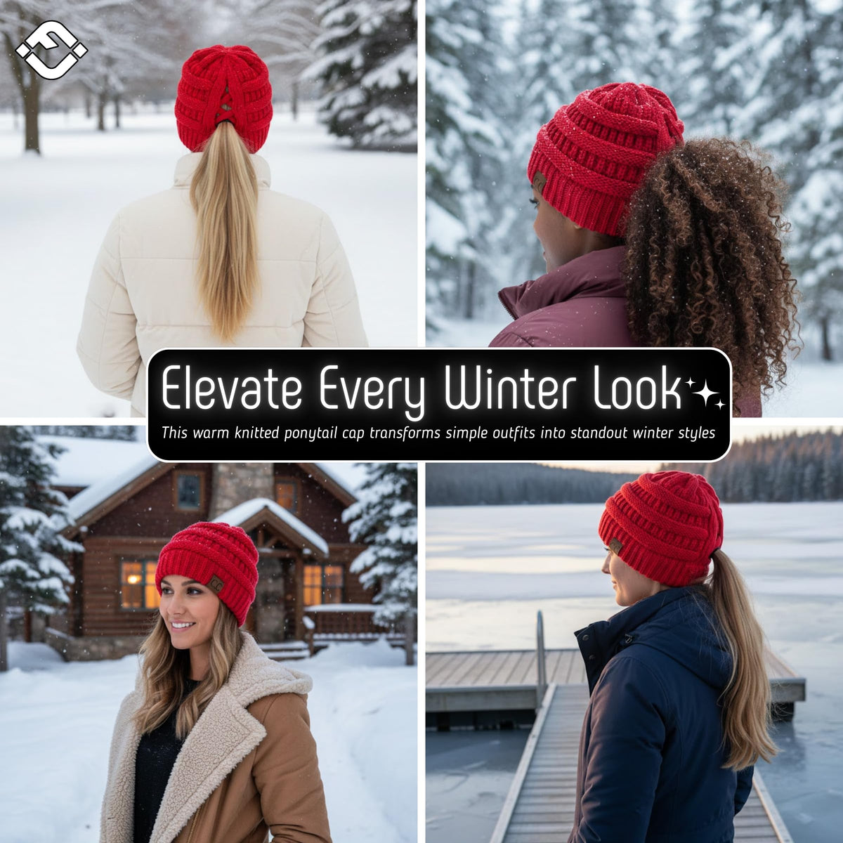 Criss Cross Ponytail Beanie