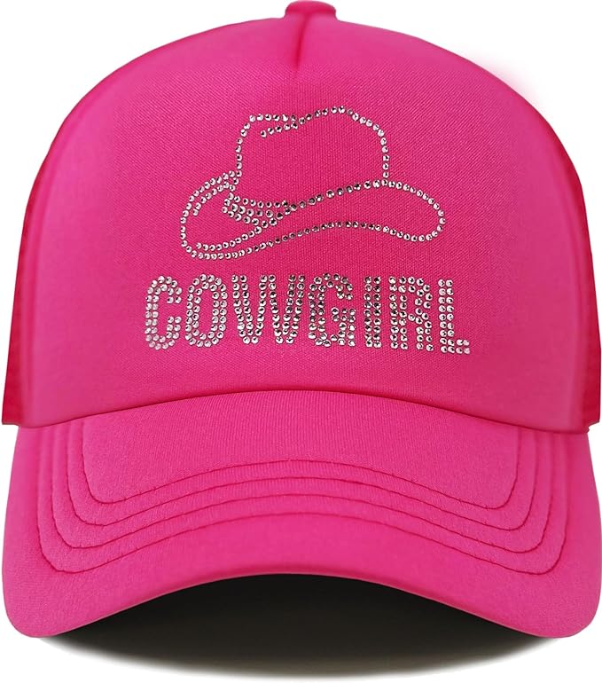Cowgirl Rhinestone Embellished Trucker Hats by Funky Junque