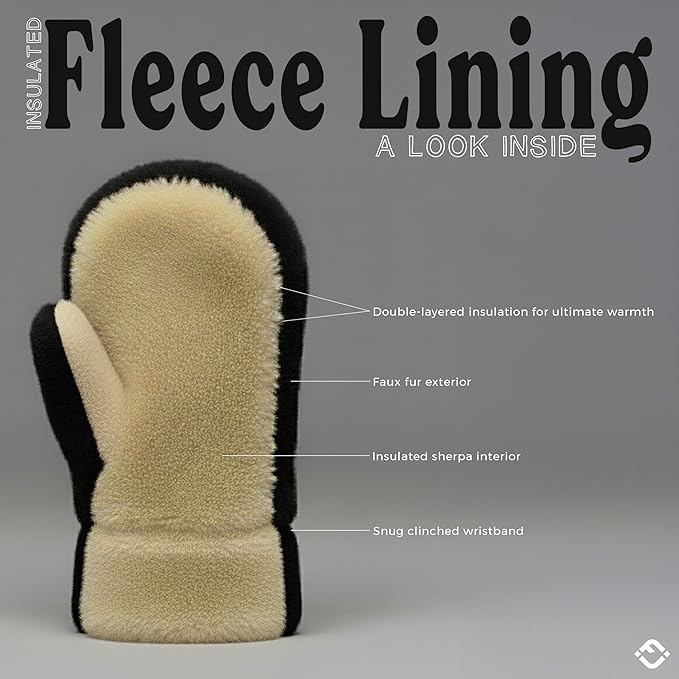 Fuzzy Faux Fur Mittens