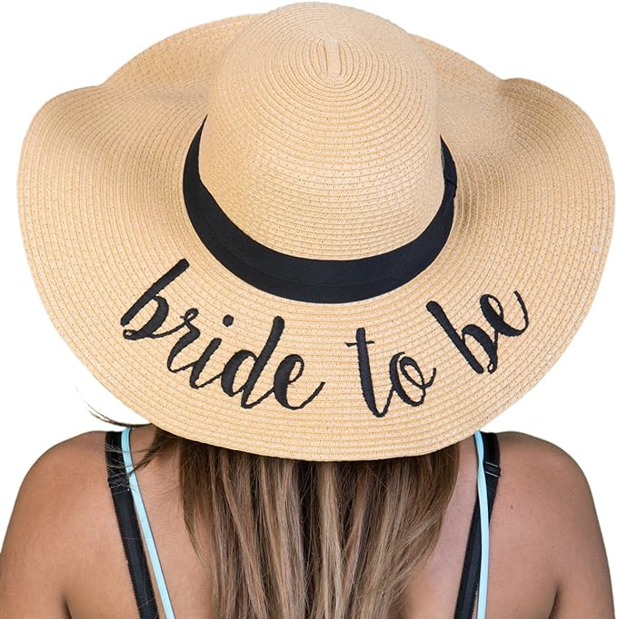 Bride to Be Embroidered Sun Hat by Funky Junque