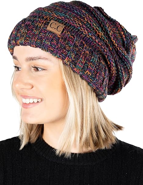 Multicolor Mix Oversized Slouchy Beanie by Funky Junque