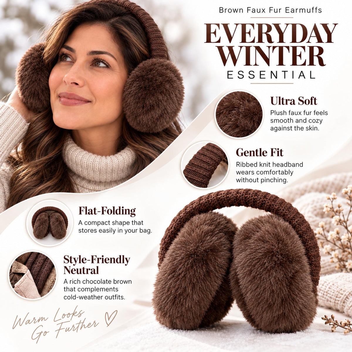 Faux Fur Ear Muffs - Winter Ear Warmers
