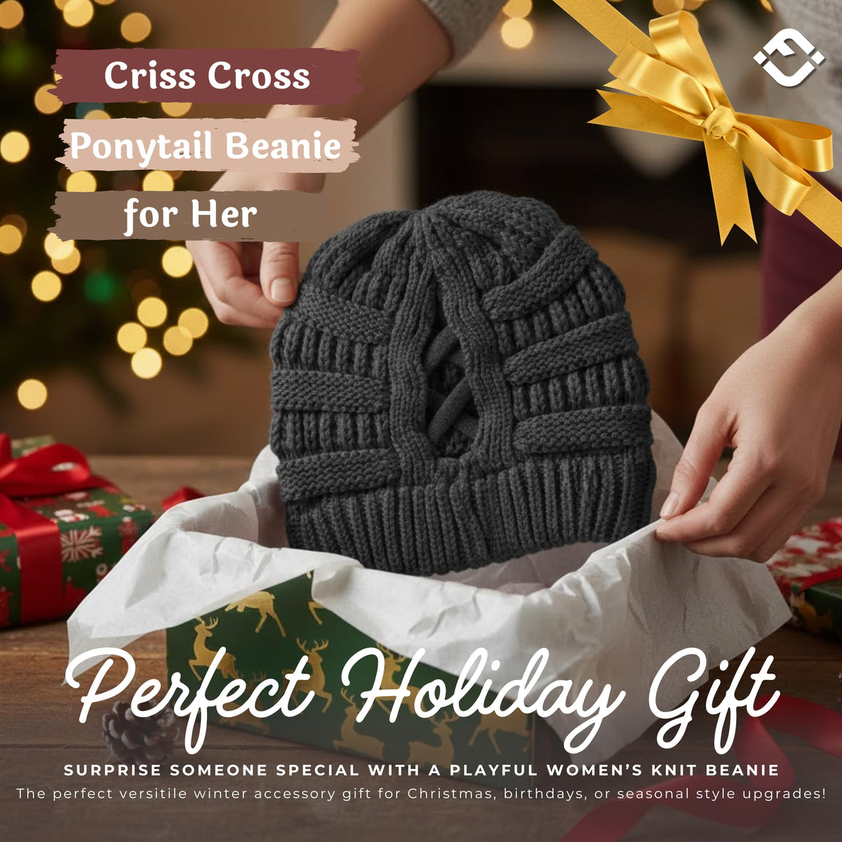 Criss Cross Ponytail Beanie
