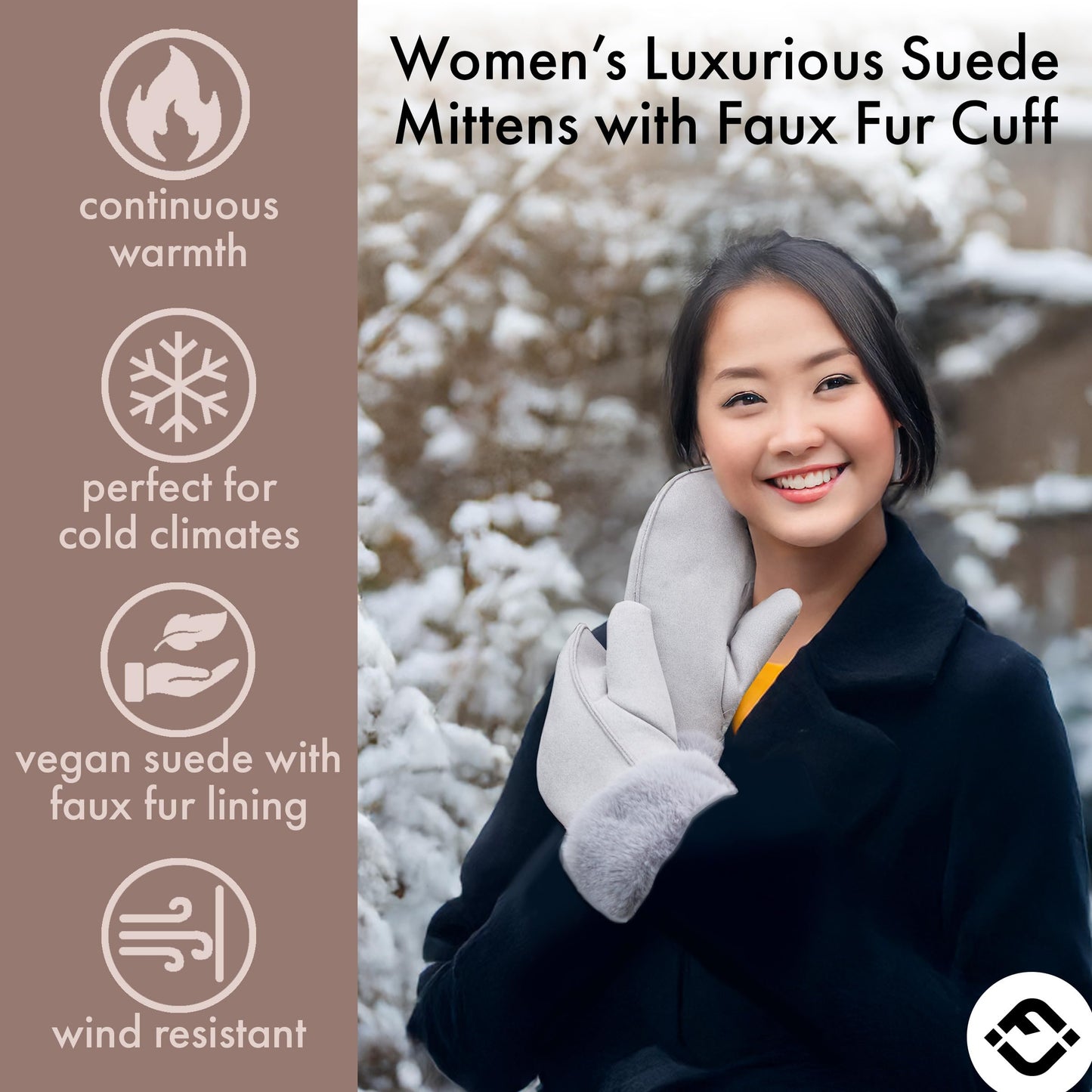 Faux Suede Mittens