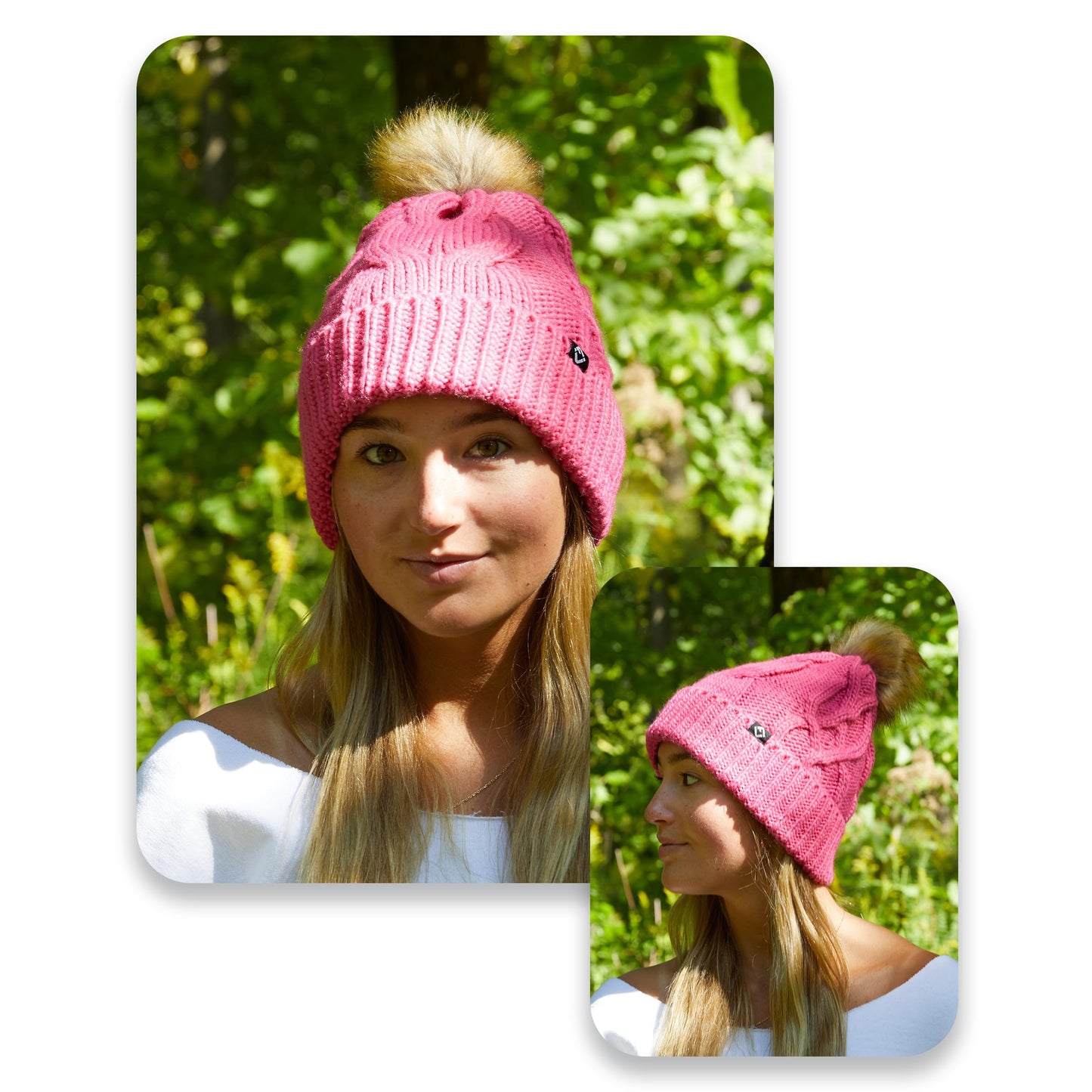 Mommy and Me - Cable Knit Faux Fur Pom Beanie (Adult/Toddler/Infant)