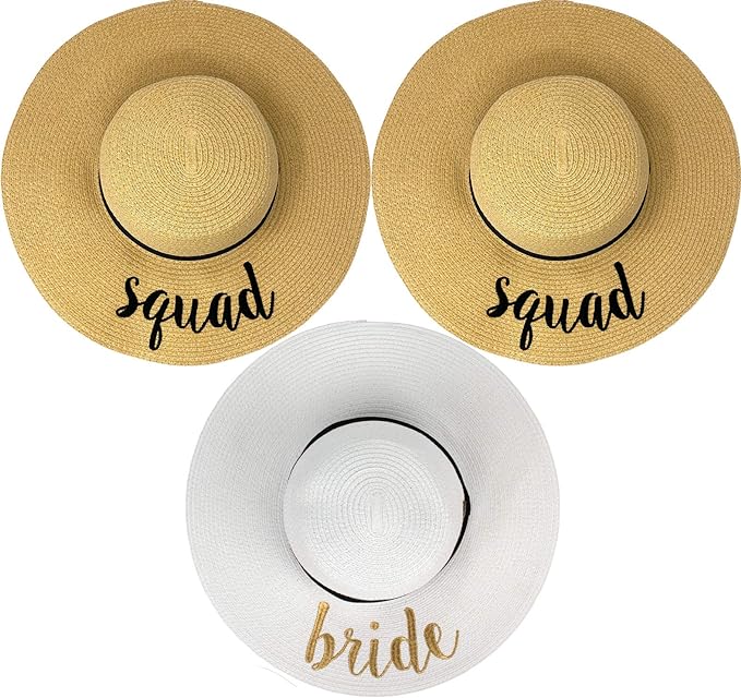 Bride & Squad Embroidered Sun Hat by Funky Junque